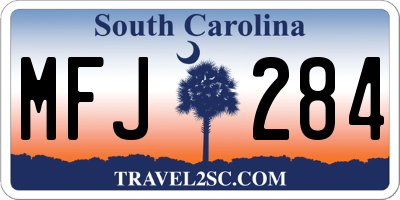 SC license plate MFJ284