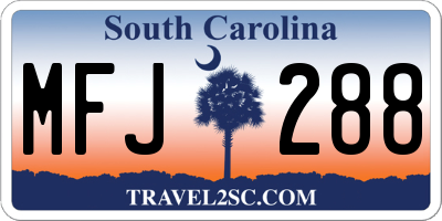 SC license plate MFJ288