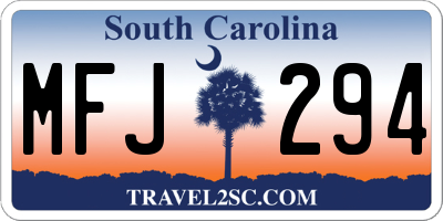 SC license plate MFJ294