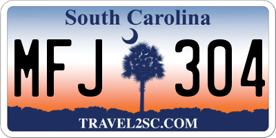 SC license plate MFJ304