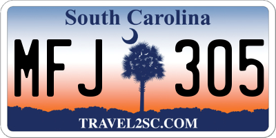 SC license plate MFJ305