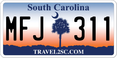 SC license plate MFJ311