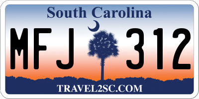SC license plate MFJ312