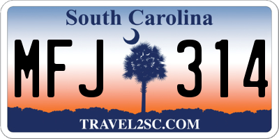 SC license plate MFJ314