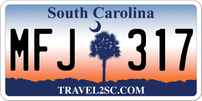 SC license plate MFJ317