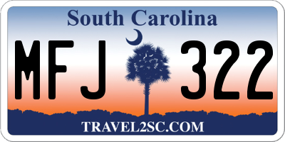SC license plate MFJ322