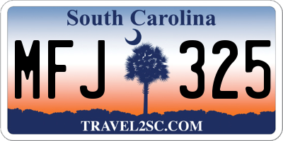 SC license plate MFJ325