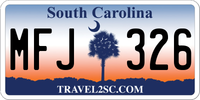 SC license plate MFJ326