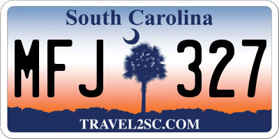 SC license plate MFJ327