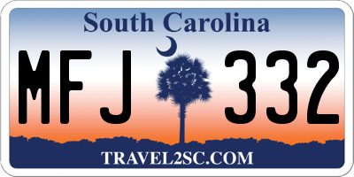 SC license plate MFJ332