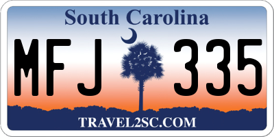 SC license plate MFJ335