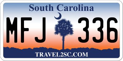 SC license plate MFJ336
