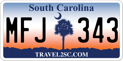 SC license plate MFJ343