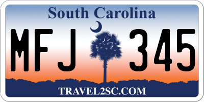 SC license plate MFJ345