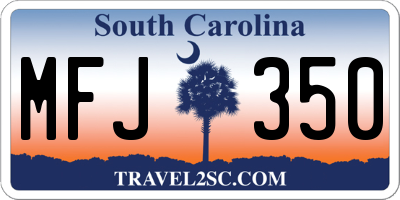 SC license plate MFJ350