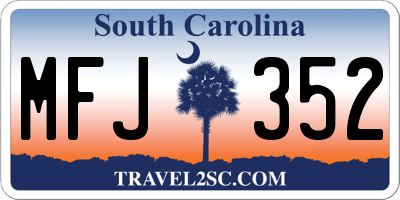 SC license plate MFJ352