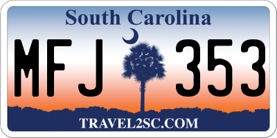 SC license plate MFJ353
