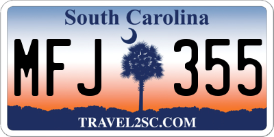 SC license plate MFJ355