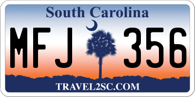 SC license plate MFJ356