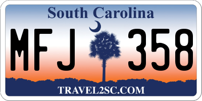 SC license plate MFJ358
