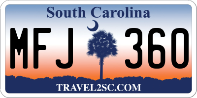 SC license plate MFJ360