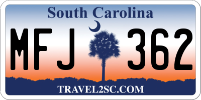 SC license plate MFJ362