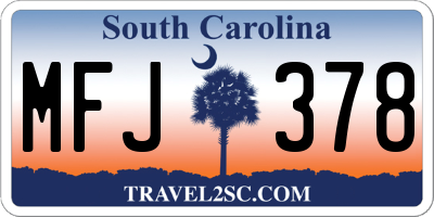 SC license plate MFJ378