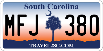 SC license plate MFJ380
