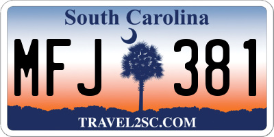 SC license plate MFJ381