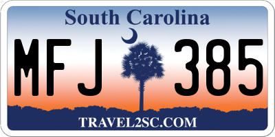 SC license plate MFJ385
