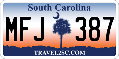 SC license plate MFJ387