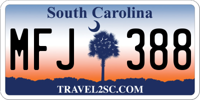 SC license plate MFJ388