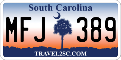 SC license plate MFJ389