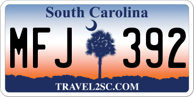 SC license plate MFJ392