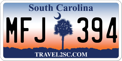 SC license plate MFJ394