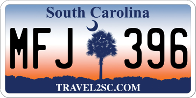 SC license plate MFJ396
