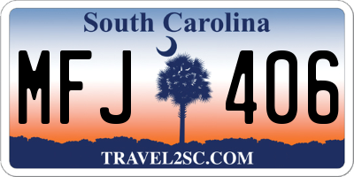 SC license plate MFJ406