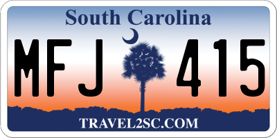 SC license plate MFJ415