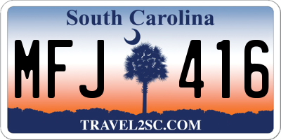 SC license plate MFJ416