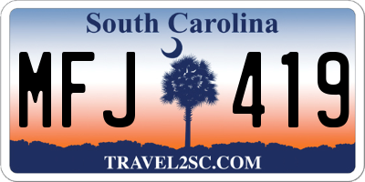 SC license plate MFJ419