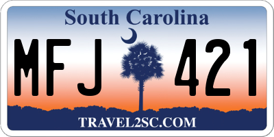 SC license plate MFJ421