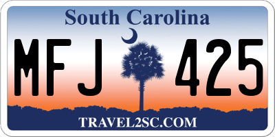 SC license plate MFJ425