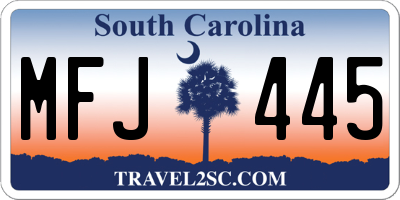 SC license plate MFJ445