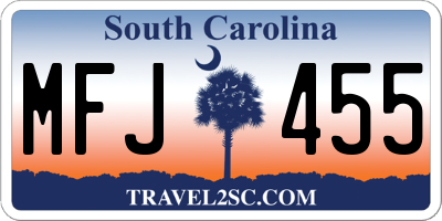 SC license plate MFJ455