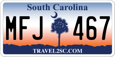 SC license plate MFJ467