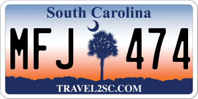 SC license plate MFJ474