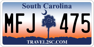 SC license plate MFJ475