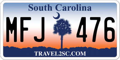 SC license plate MFJ476
