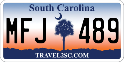 SC license plate MFJ489