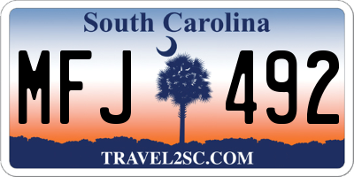 SC license plate MFJ492